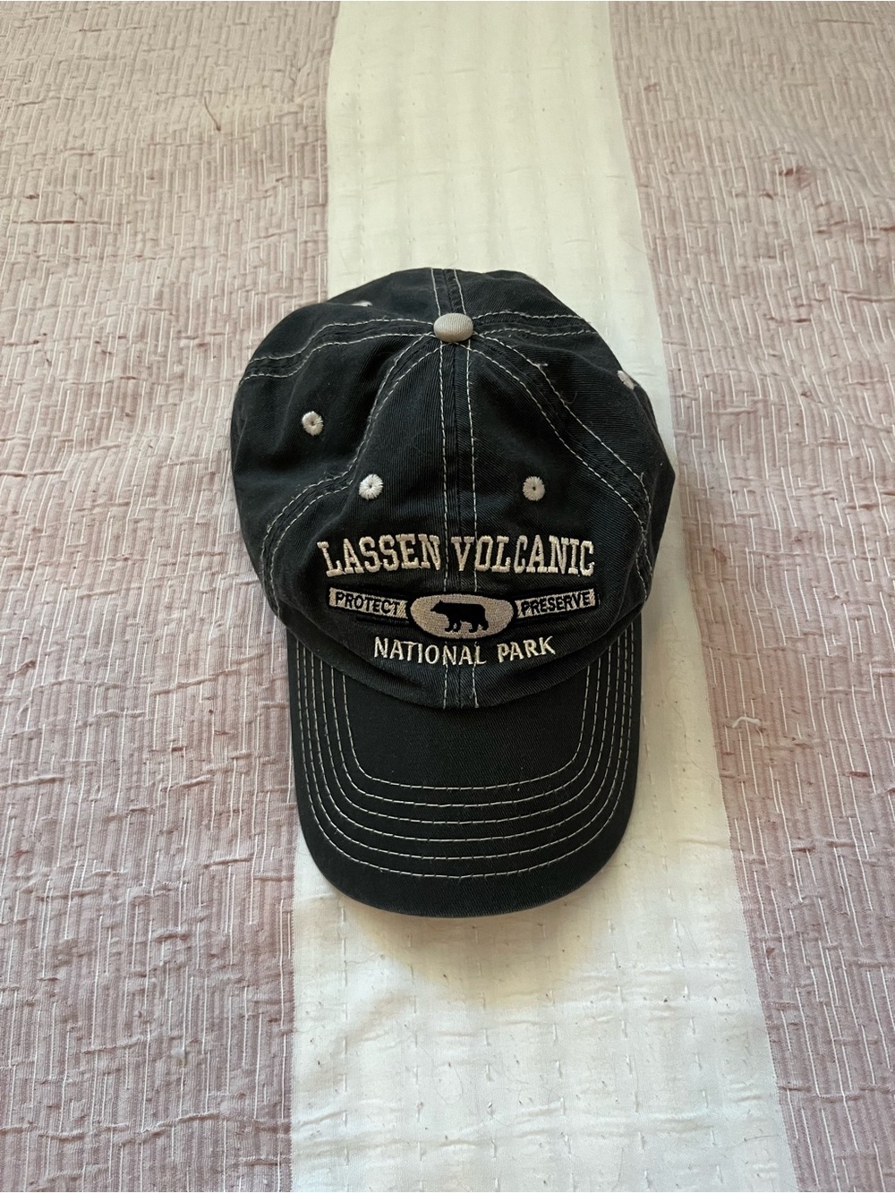 Lassen Volcanic National Park Protect Preserve Bear Logo Black Adjustable Cap